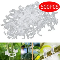 Clipes plásticos reutilizáveis para plantas, clipes de plantas, suportes para fixação de videiras, caules de tomate, enxertia, ferramentas para pomar e jardim, 500PCs