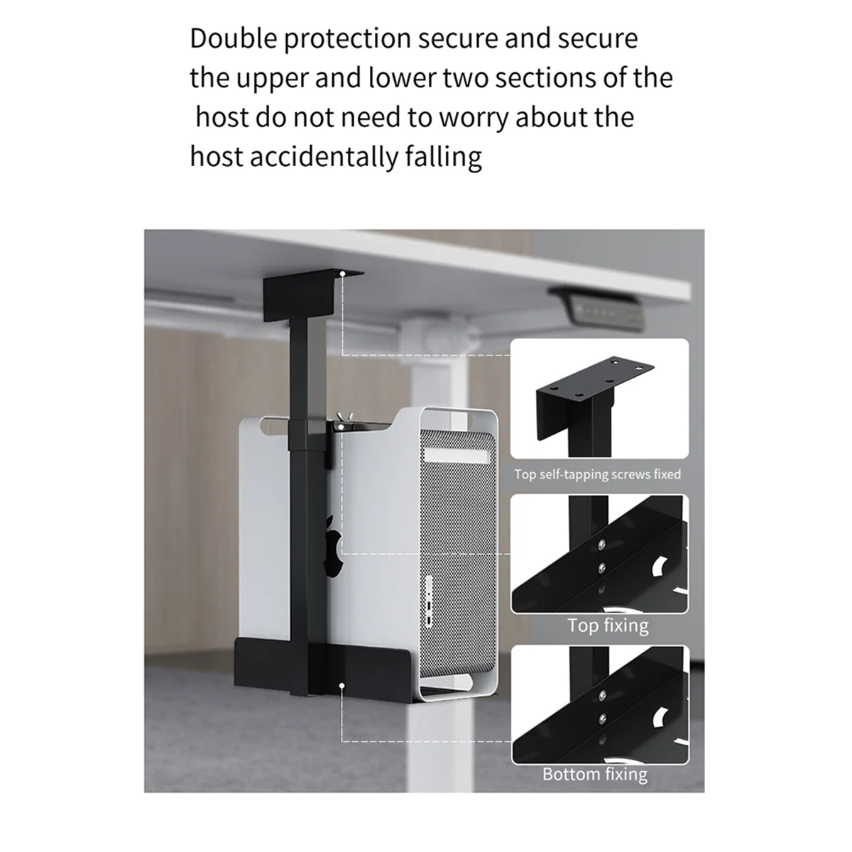 Suspension Mainframe Bracket Host Case Bracket Computer Wall Mount Hanger Under Desk Shelf Carbon Steel Tray Holder B