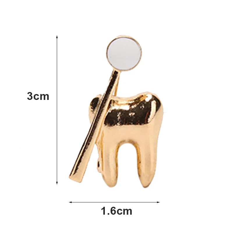 1pc forma de dente bonito broche médico pino para dentista médico enfermeira lapela mochila crachá pinos jóias presente acessórios