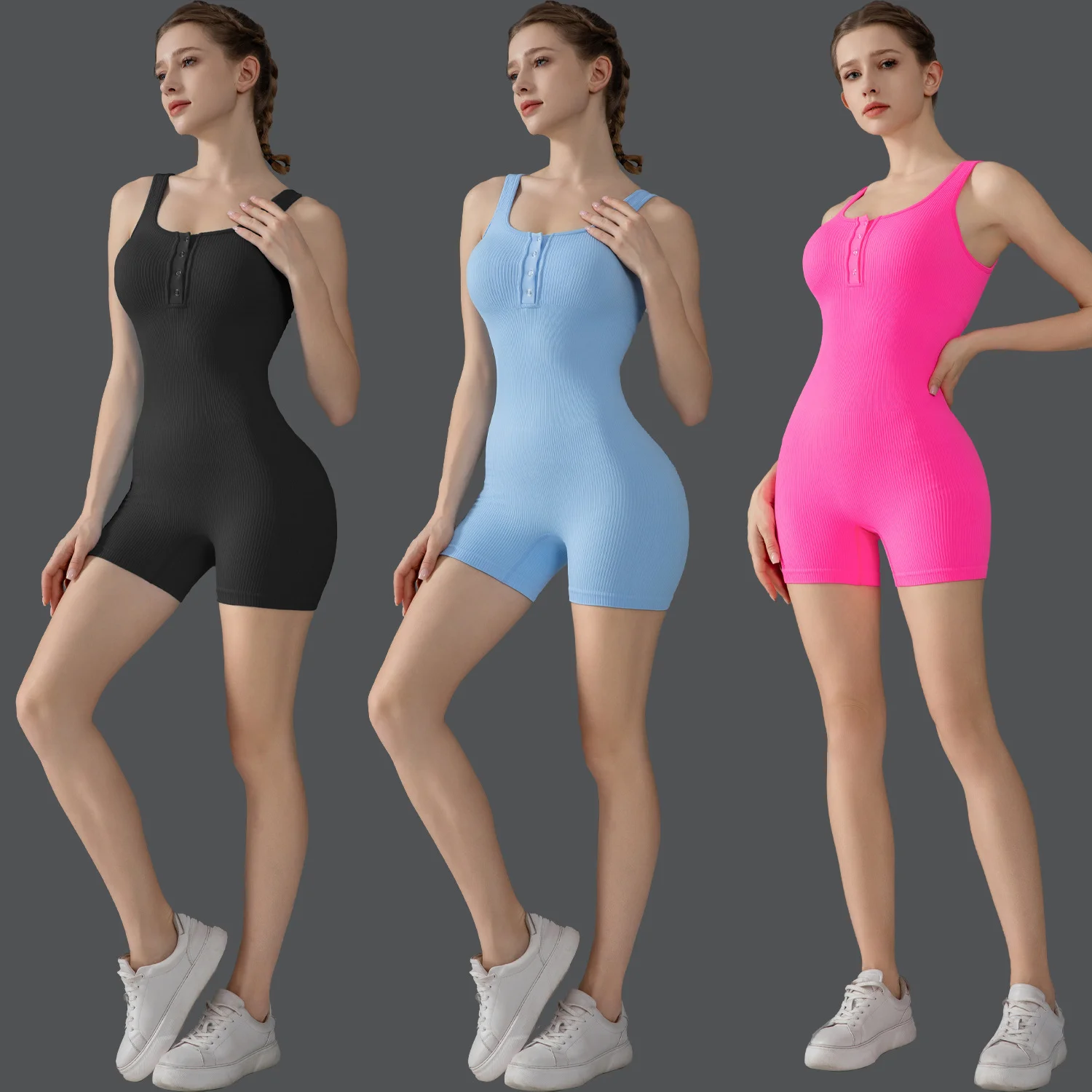 

Zip-Up Naked-Feel Long-Sleeve Yoga Jumpsuit,High-Impact Gym Athletic Onesie | Slim Fit for Yoga, Running & More