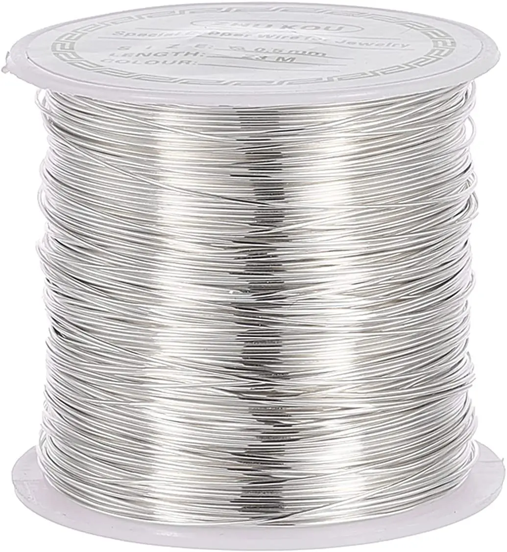 PandaHall Copper Metal Beading Wire Long-Lasting Plated for Wrapping Twist Ties DIY Craft Jewelry Making 0.3/4/5/6/7mm