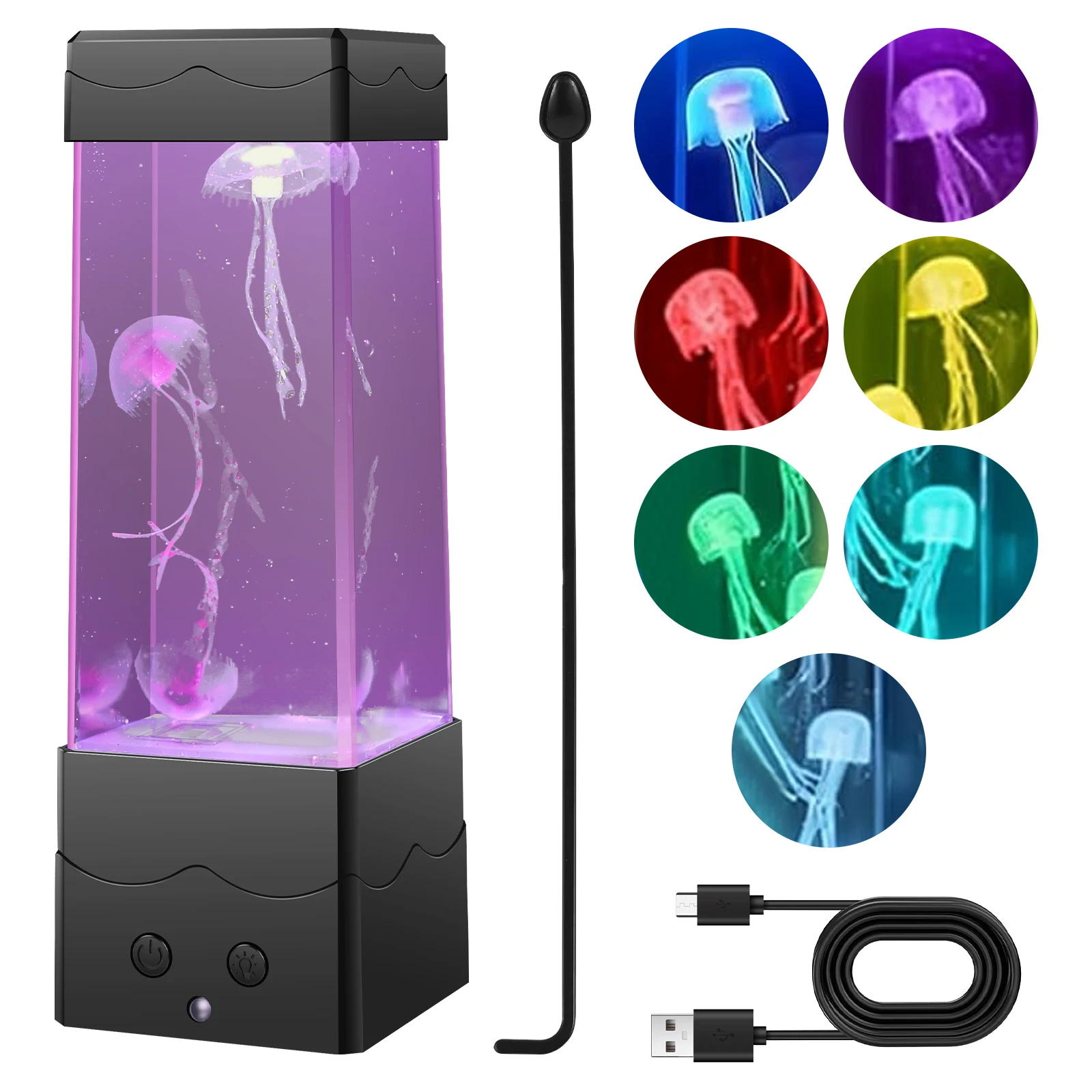 Quallen-Lampe 7 Farbwechsel Quallen-Aquarium-Lampen LED Ambiente-Nachtlicht Quallen-Nachtlichter für Schlafzimmer Heim-Dekoration