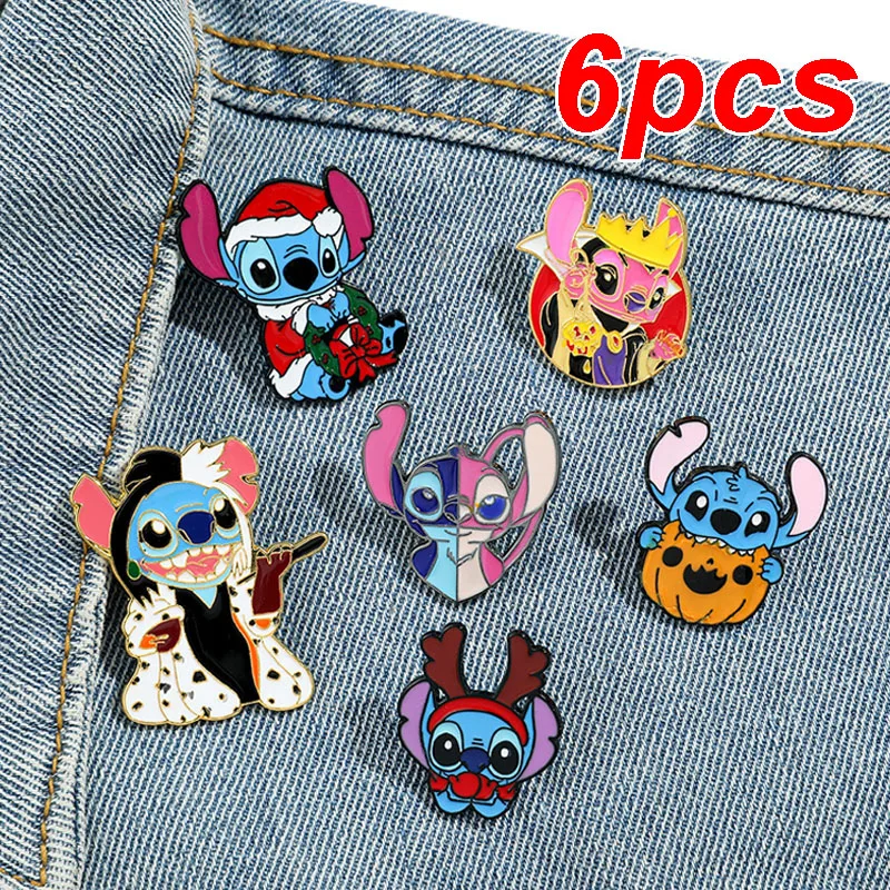 Disney Cartoon Denim Jacket Brooches Pumpkin Stitch Enamel Pins Anime Badge Jewelry Clothing Backpack Halloween Accessories