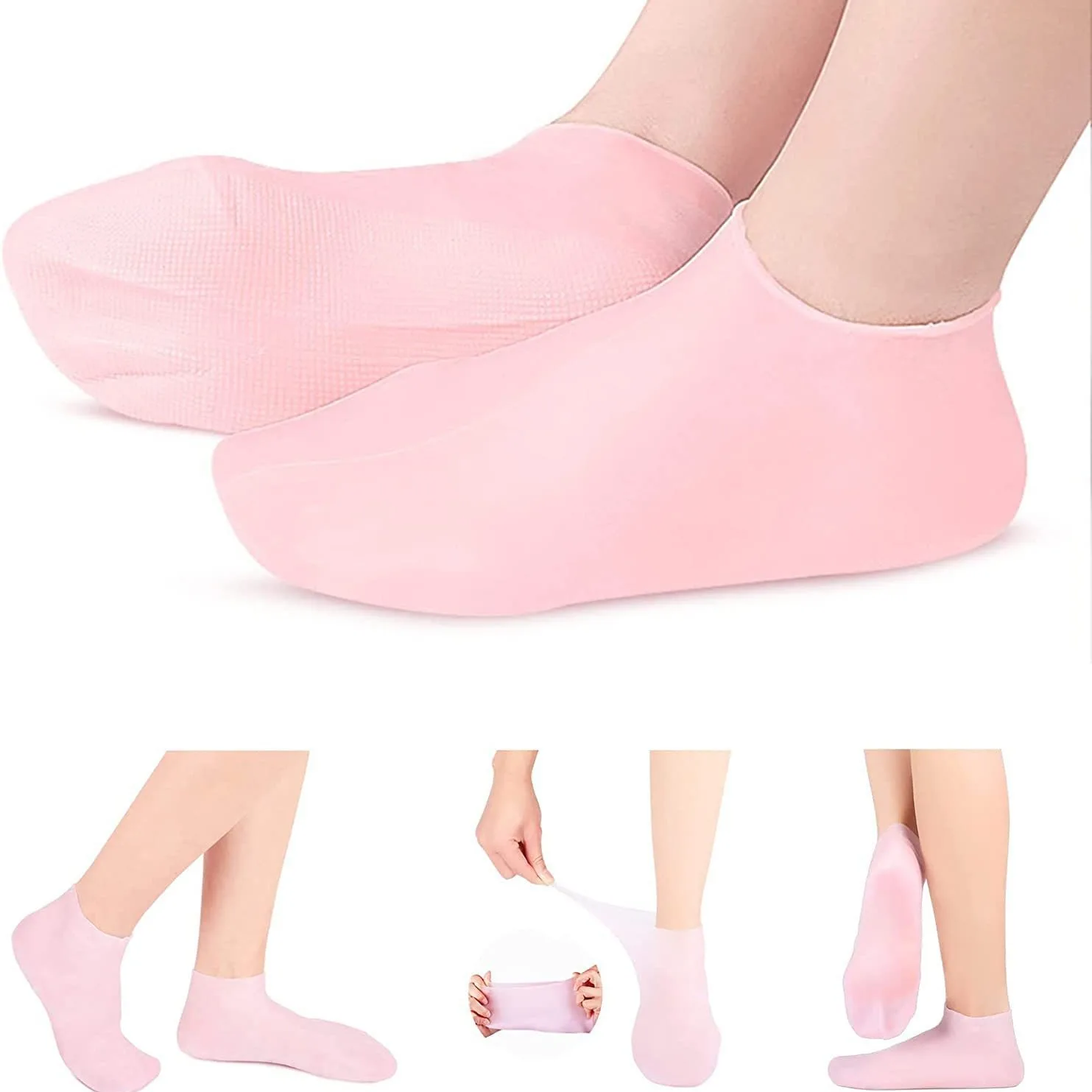 Silicone Moisturizing Socks Exfoliating Gel Heel Socks Callus Cracked Dead Skin Remove Protector Pain Relief Foot Care