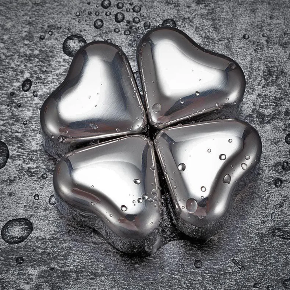 

Heart Ice Cubes Stainless Steel Reusable Whiskey Cooling Stones for Wine Vodka Spirits Drinks Whiskey Ice Heart