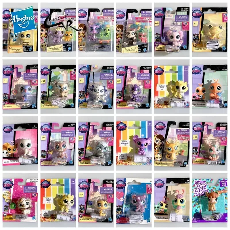 Hasbro Littlest Pet Shop Toys Original Rare Mini Stands Short Hair Kitten Cats Figure Dolls Collection Bobble Head Toy Kids Gift