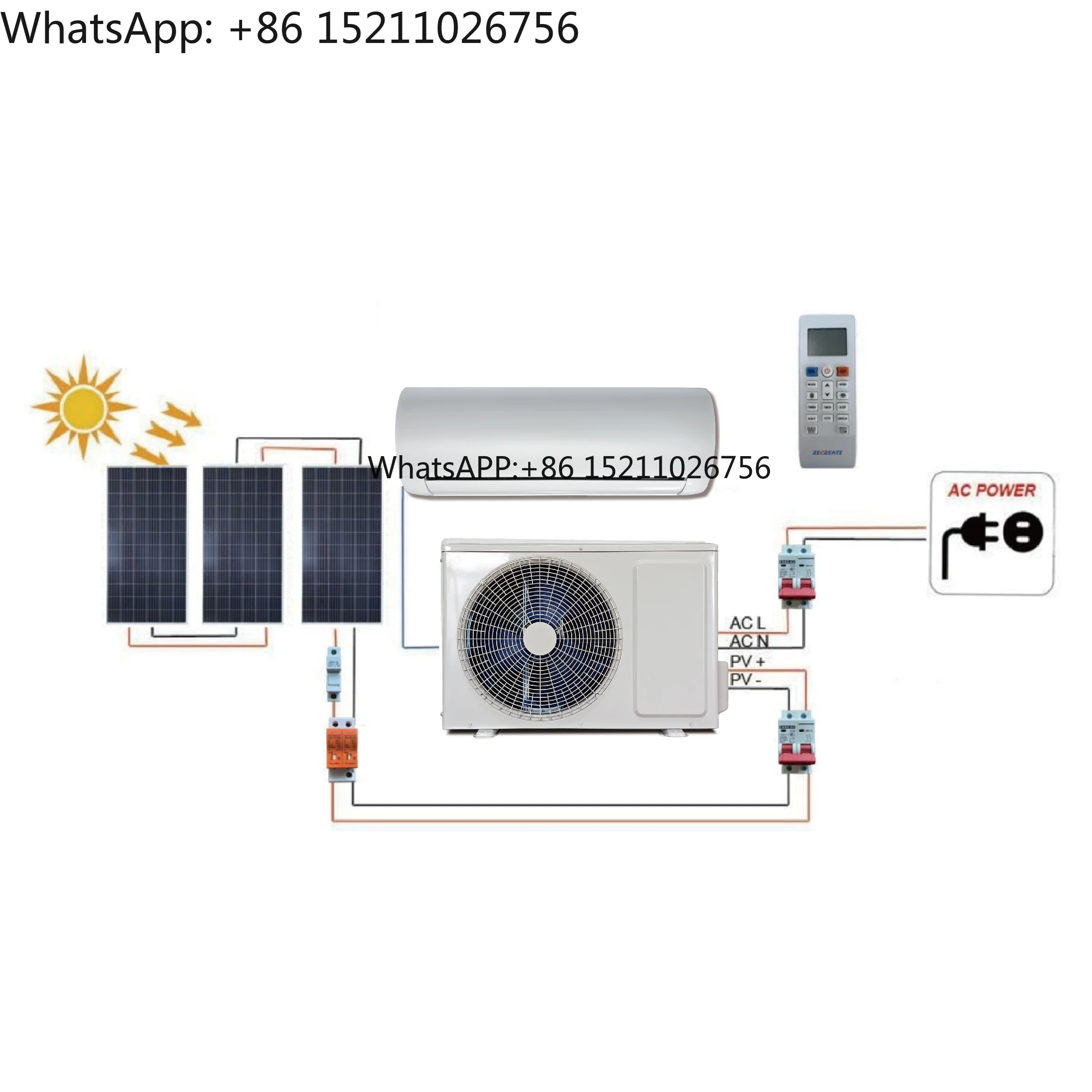 NEW PRODUCTS Sunrain Solar Powered Air Conditioner Solar PV AC System 12000Btu 18000Btu 24000Btu