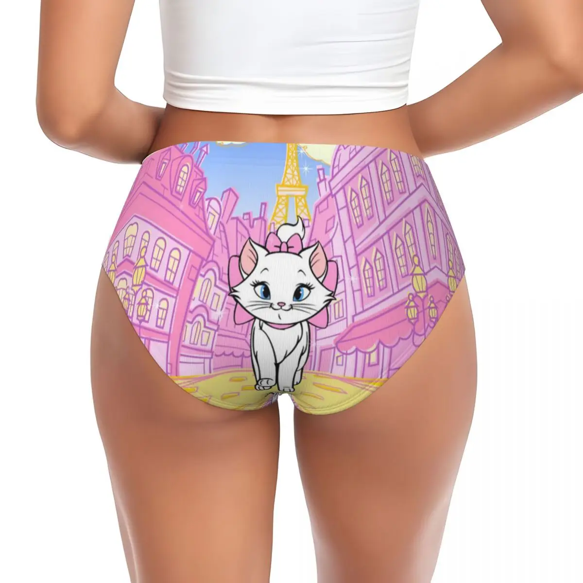 Custom Women's Marie Cat Walking Anime Brief Panties Female Breathable Underwear Underpants