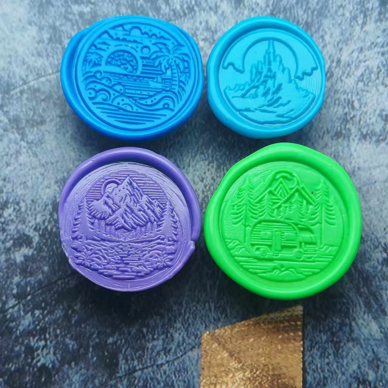 Camping themed brass seal, fireproof paint seal head, fireproof paint, accessories, only available for sale, 3cm, 1 piece