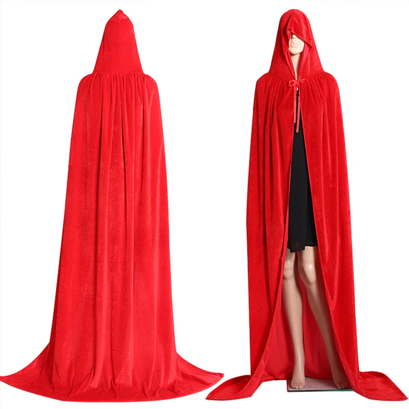 

Adult Halloween Velvet Cloak Cape Hooded Medieval Cape Witch Wicca Vampire Halloween Cosplay Costume Dress Coats