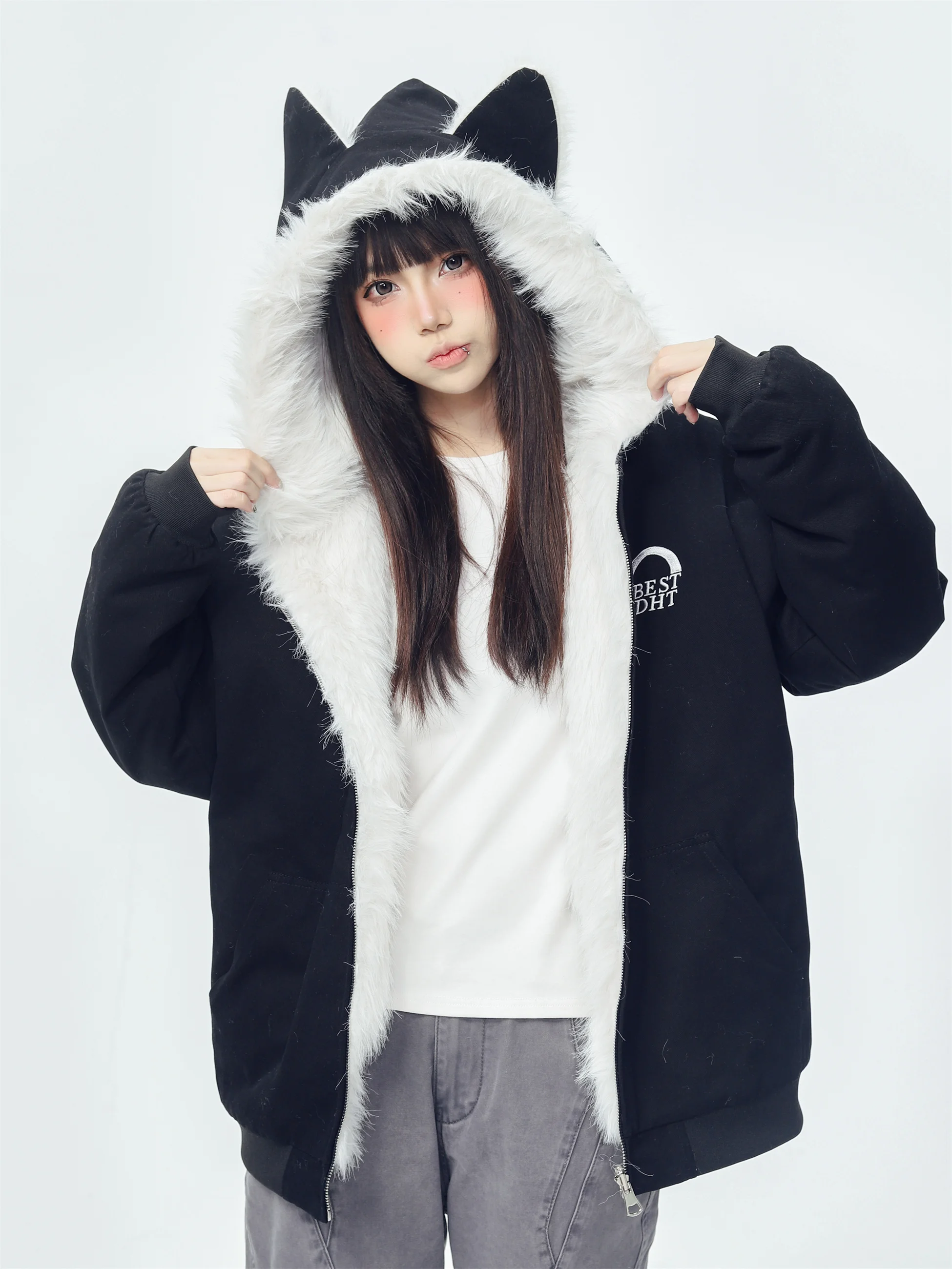 

KESOAK Американская ретро-куртка с капюшоном из хлопка, свободного кроя, теплая, универсальная, зимняя, новая, уличный стиль, с длинными рукавами, на молнии