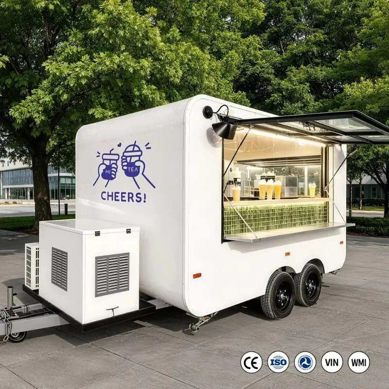 Fully Equipped Mobile Food Trailer Custom Commercial Kitchen Truck for Coffee Shop Burger Pizza BBQ Snack and Beverage Sales