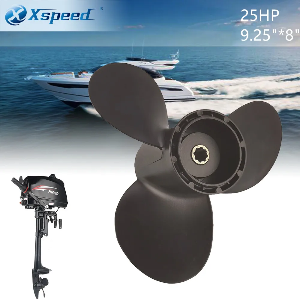 

Xspeed Propeller 9.25"*8" Fit Hidea Outboard Engines Aluminum 25HP Unique Design 14 tooth spline