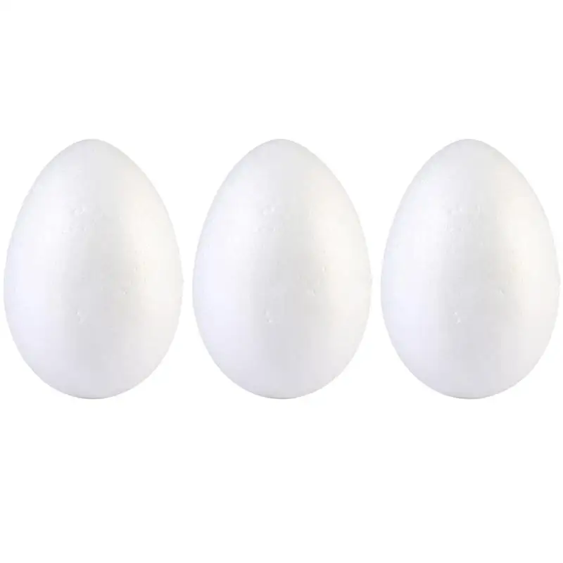 

3PCS Easter Hanging Plastic Eggs Decor Egg White Craft Eggs Simulation Egg DIY Accessory Large Cones Hanging Egg