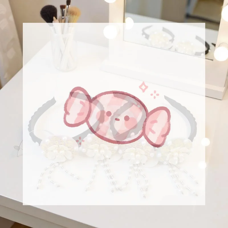 

Korean Headband Pearl Flower Hanbok Hairband Fashion Tassels Traditional Headdress Stage Dance Hair Hoop Ladies