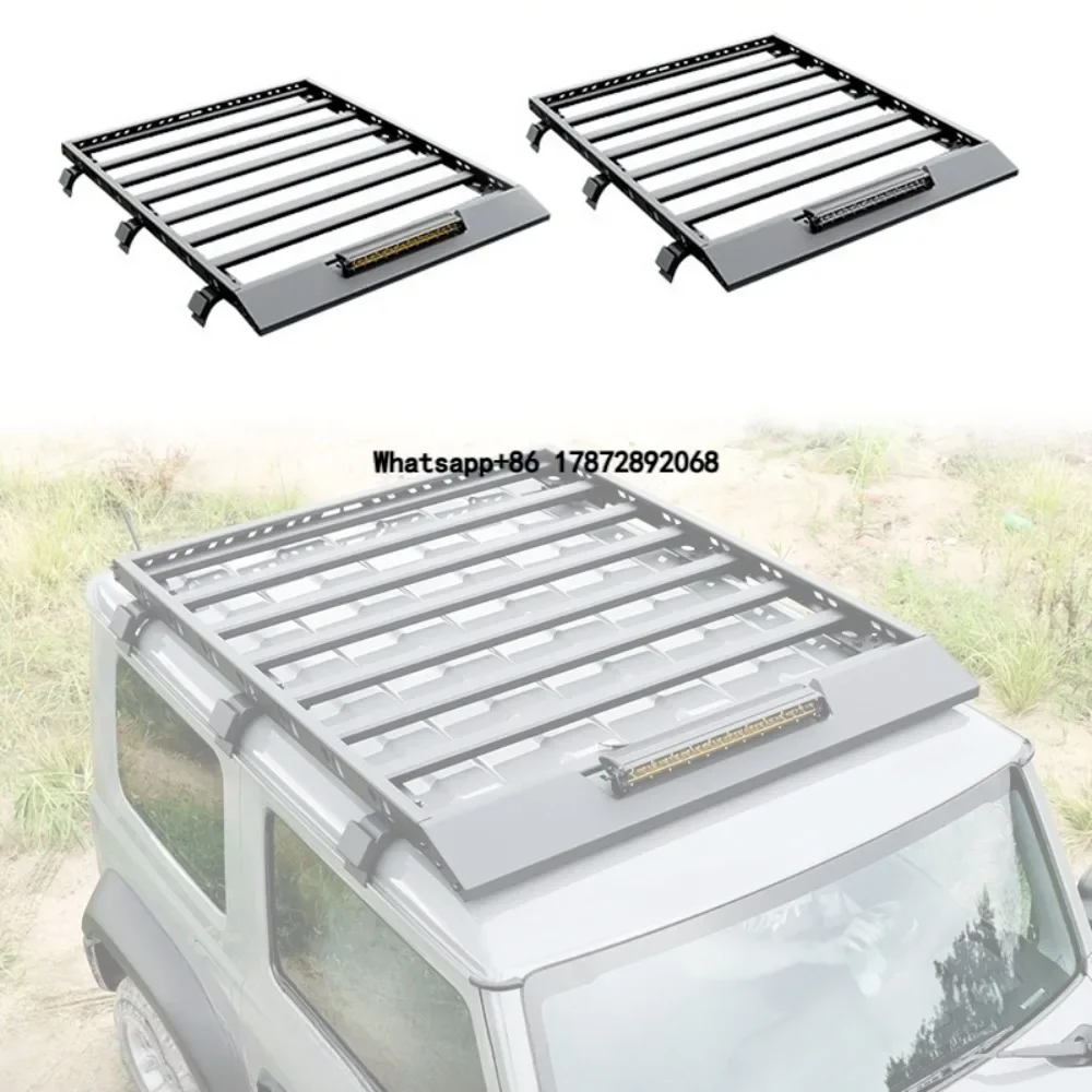 2-Door 19-24 Aluminum Car Roof Rack Brackets with Steel Light Accessories Compatible 4th Gen Jimny Sierra JB64 JB74