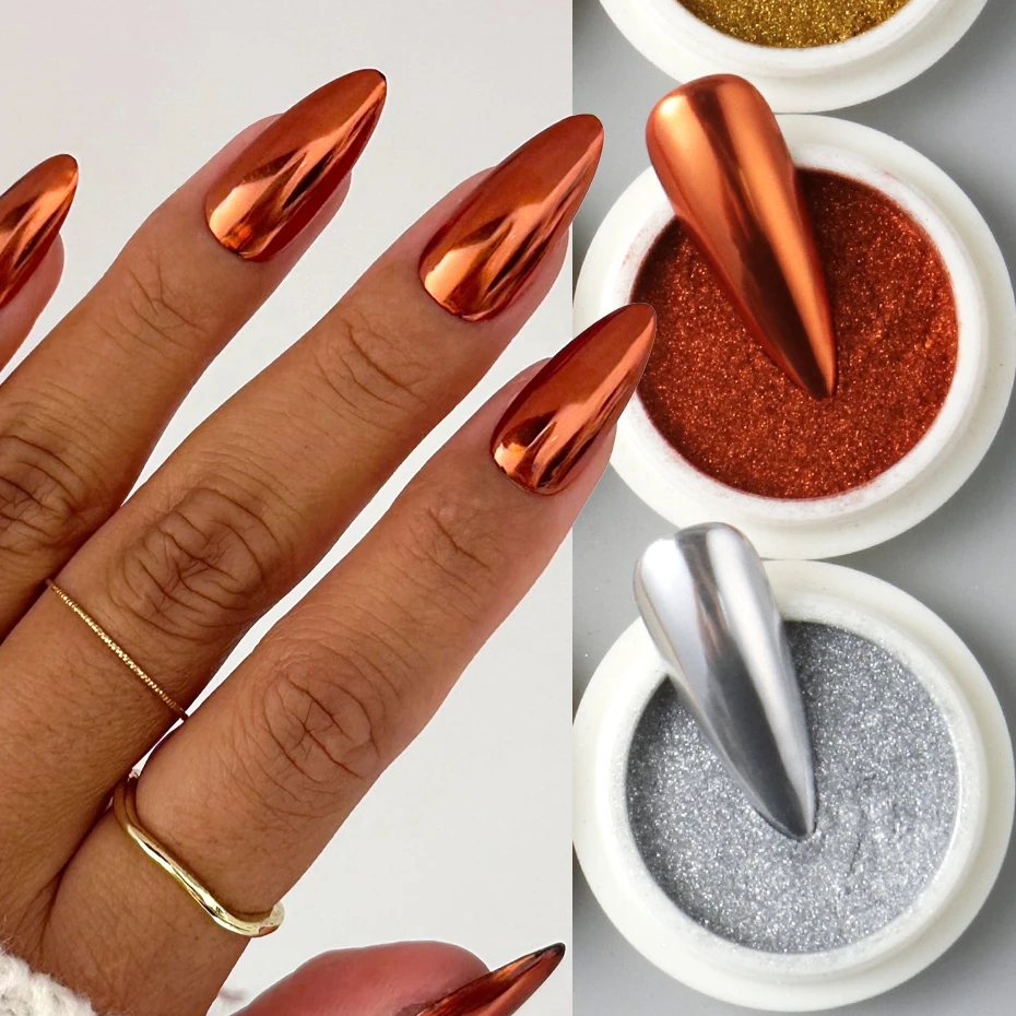 12 stuks chroom spiegel rood goud nagelpoeder pigment metallic magische spiegel nail art glitter poeder wrijven stof decoraties manicure