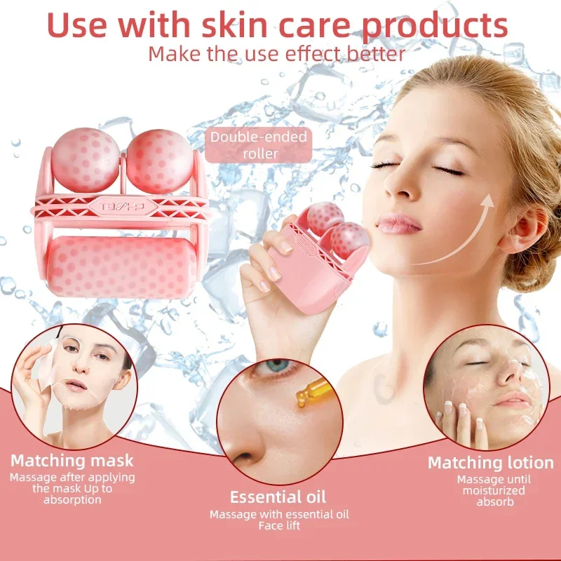 New Design V and W Shaped Skin Cooling Ice Roller Home Use Beauty Equipment Face and Body Massager