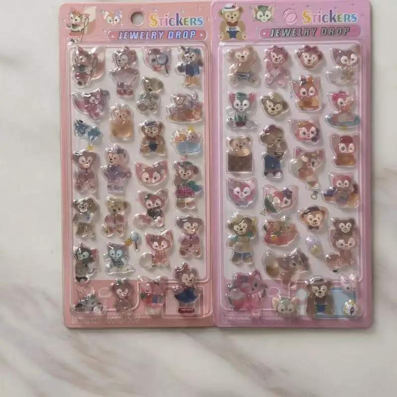 Pegatinas Adhesivas de Dibujos Animados, Disney Stellalou Bear Duffy, Anime, para Decorar Cuadernos, Regalo de Cumpleaños para Niñas