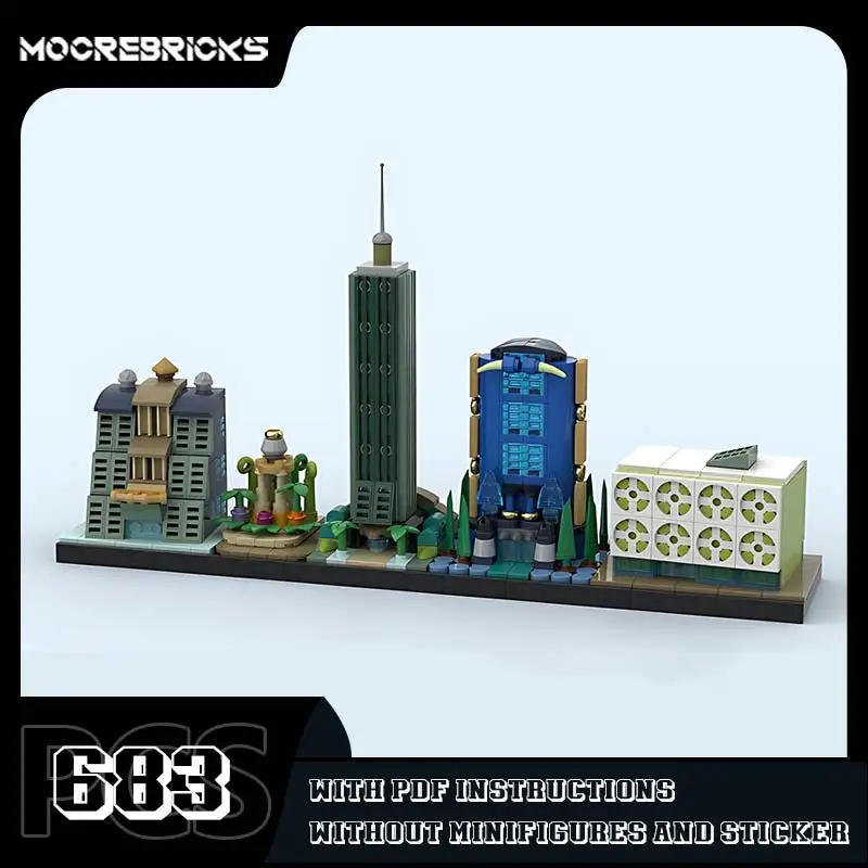 

Fantasy City Skyline Eu-topos Model Bricks MOC Architecture Series Building Blocks DIY Assemble Bricks Display Xmas Toys Gifts