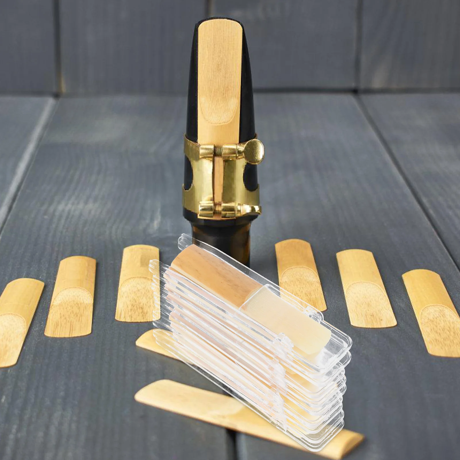 

10Pcs Soprano Saxophone Reeds Wooden 2.87x0.75x0.08in Moderate Hardness Long-Lasting Reeds for Professional Soprano Sax