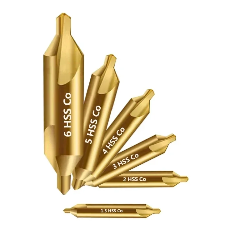 M35 Cobalt Center Drill Bit 60 Degree Countersink Drill Stainless Steel Metalworking Positioning Lathe Mill Tool Hole Cutter