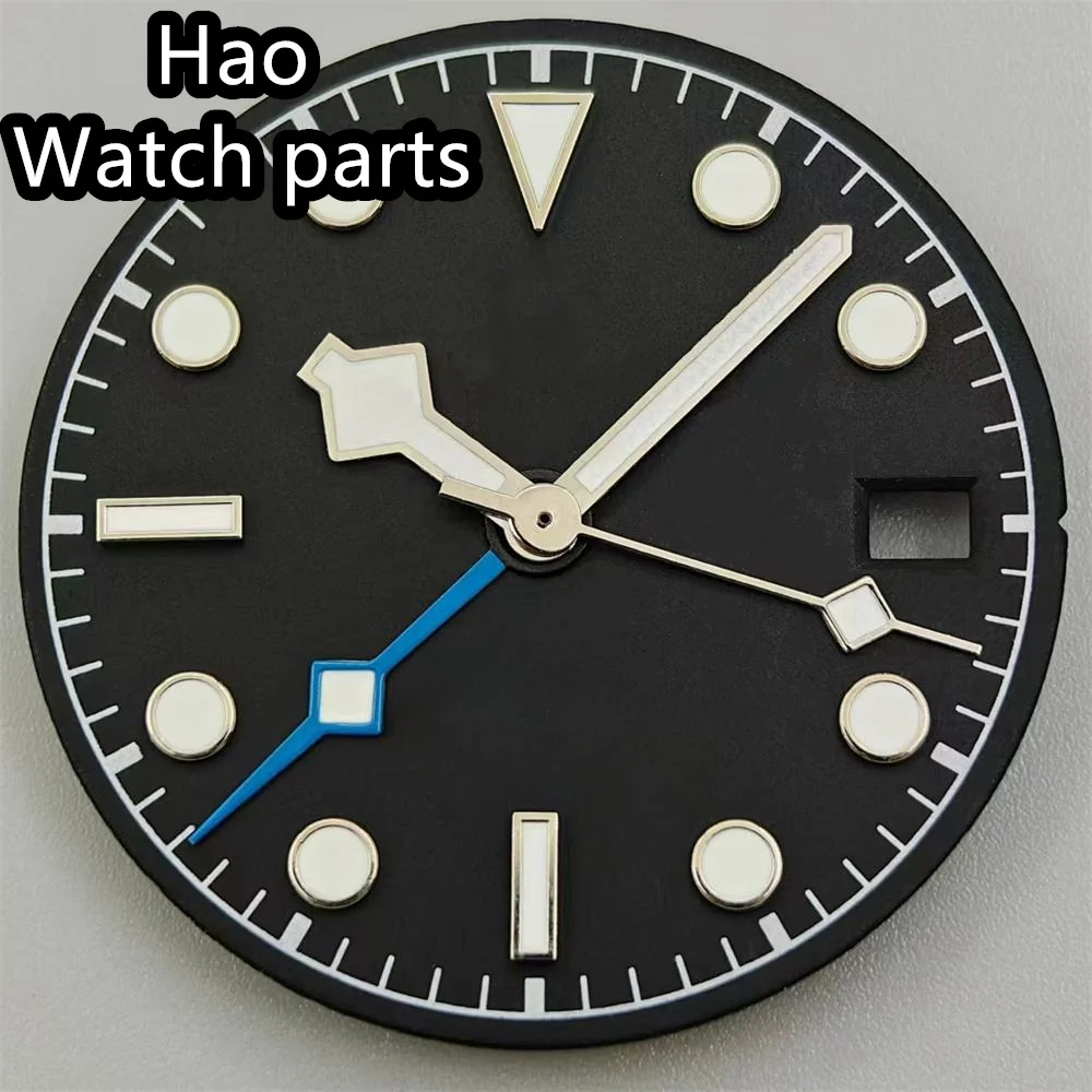 BLIGER 29 мм NH34 Циферблат часов Черно-белый циферблат с набором стрелок C3 Зеленый светящийся подходит NH34 Автоматический механизм Мужские детали часов