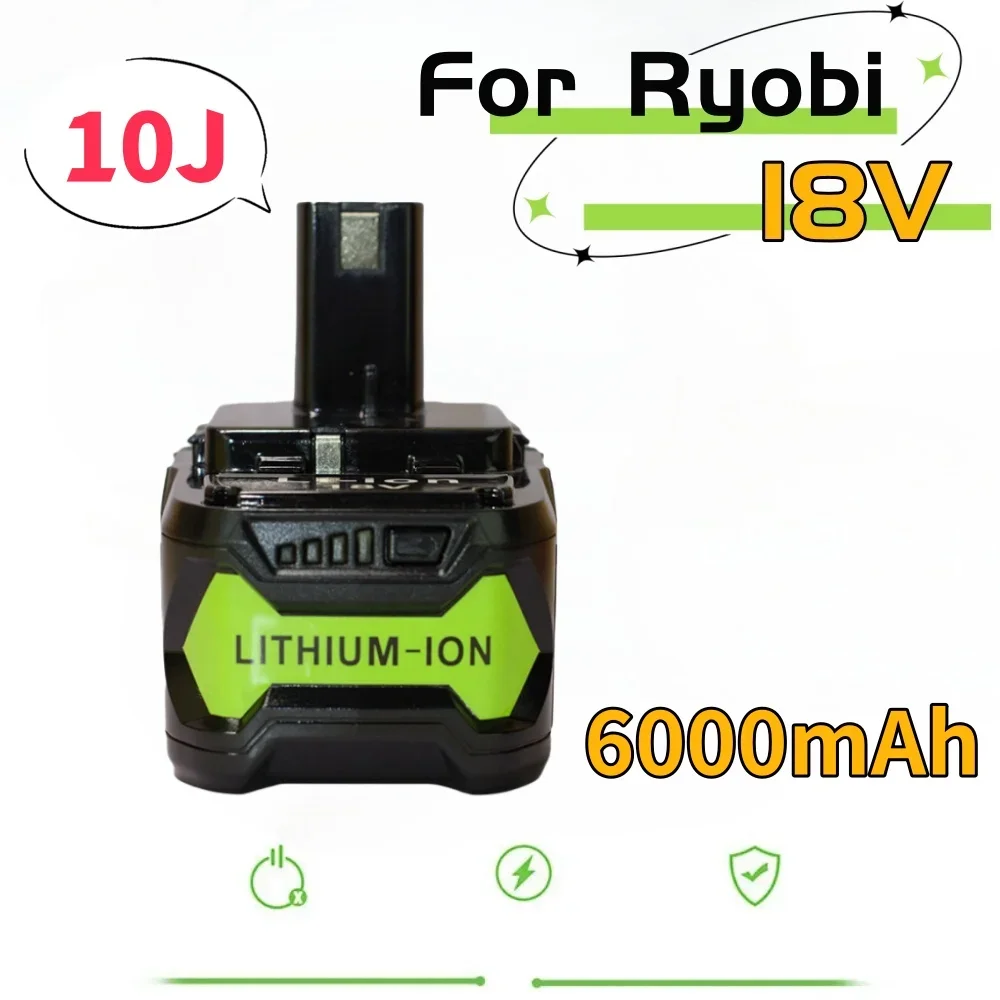 

18V 10J 6000mAh replaceable lithium-ion battery, suitable for Ryobi cordless power tools