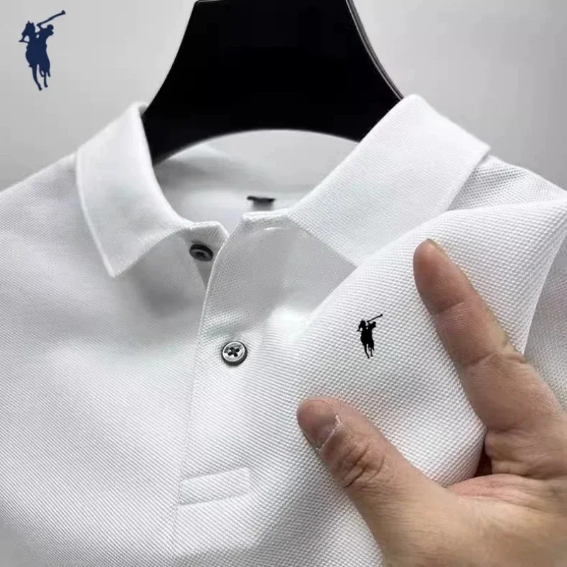Polo à manches courtes pour hommes, marque de styliste haut de gamme, T-shirt à manches courtes imprimé cheval exquis, à la mode, de luxe, nouvelle collection été 2025