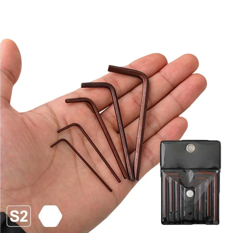 Mini Allen Key ประแจชุดขนาด 0.7 ถึง 4 มม. พร้อมกระเป๋าแบบพกพา Precison Hex Key ไขควงเมตริก L รูปร่างแขนสั้นชุดเครื่องมือ