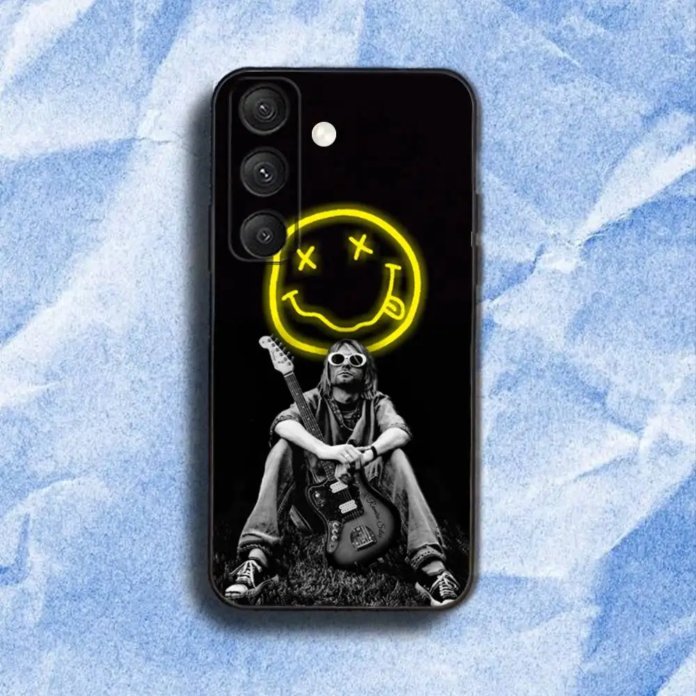 K-Kurt C-Cobain Singer  Phone Case For Samsung S 25,24,23,22,30,21,10,9,Ultra,Plus,Lite,FE,4,5G Black Soft Case