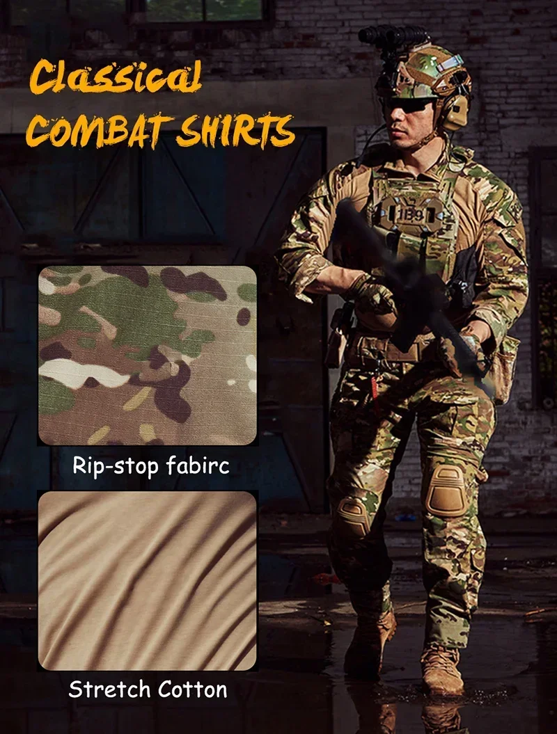 Taktische T-Shirts Airsoft Tactic Army Combat Shirts Paintball Jagdkleidung Atmungsaktiv – Detail 2