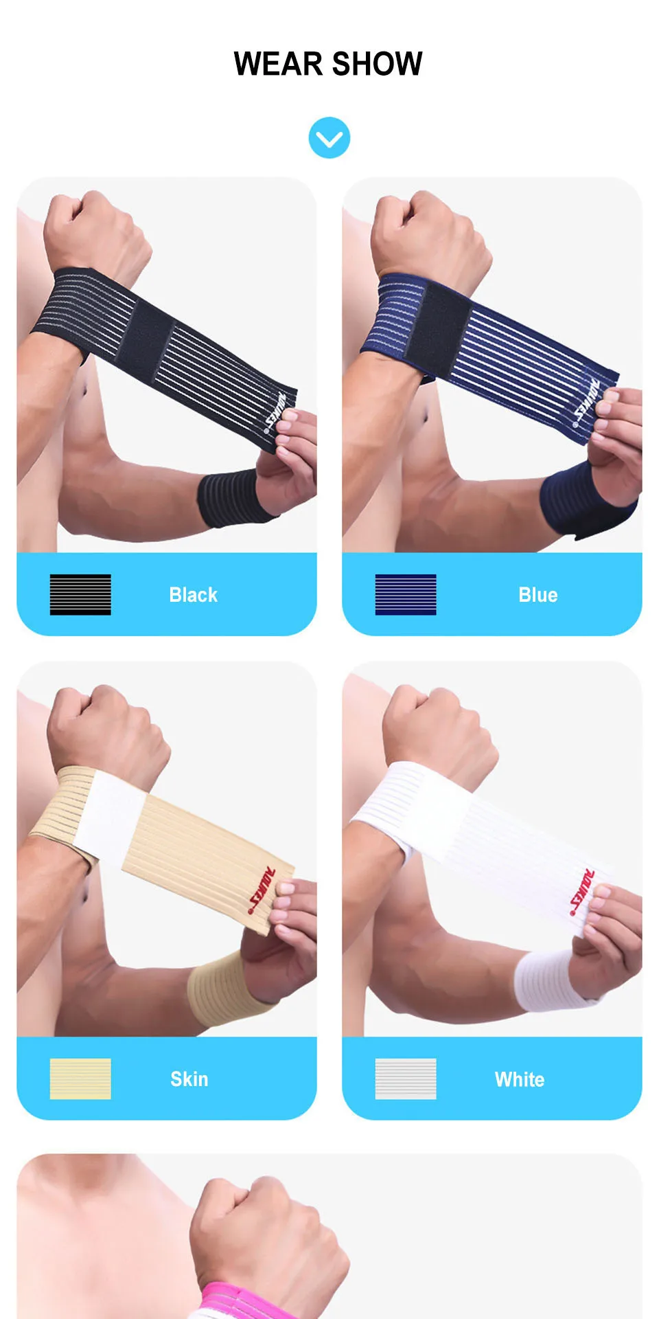 AOLIKES Verstellbare Karpaltunnel-Hosenträger, leichte Handgelenkbandagen für Fitness-Sportarten – Training, schweißabsorbierende Armbänder – Detail 8
