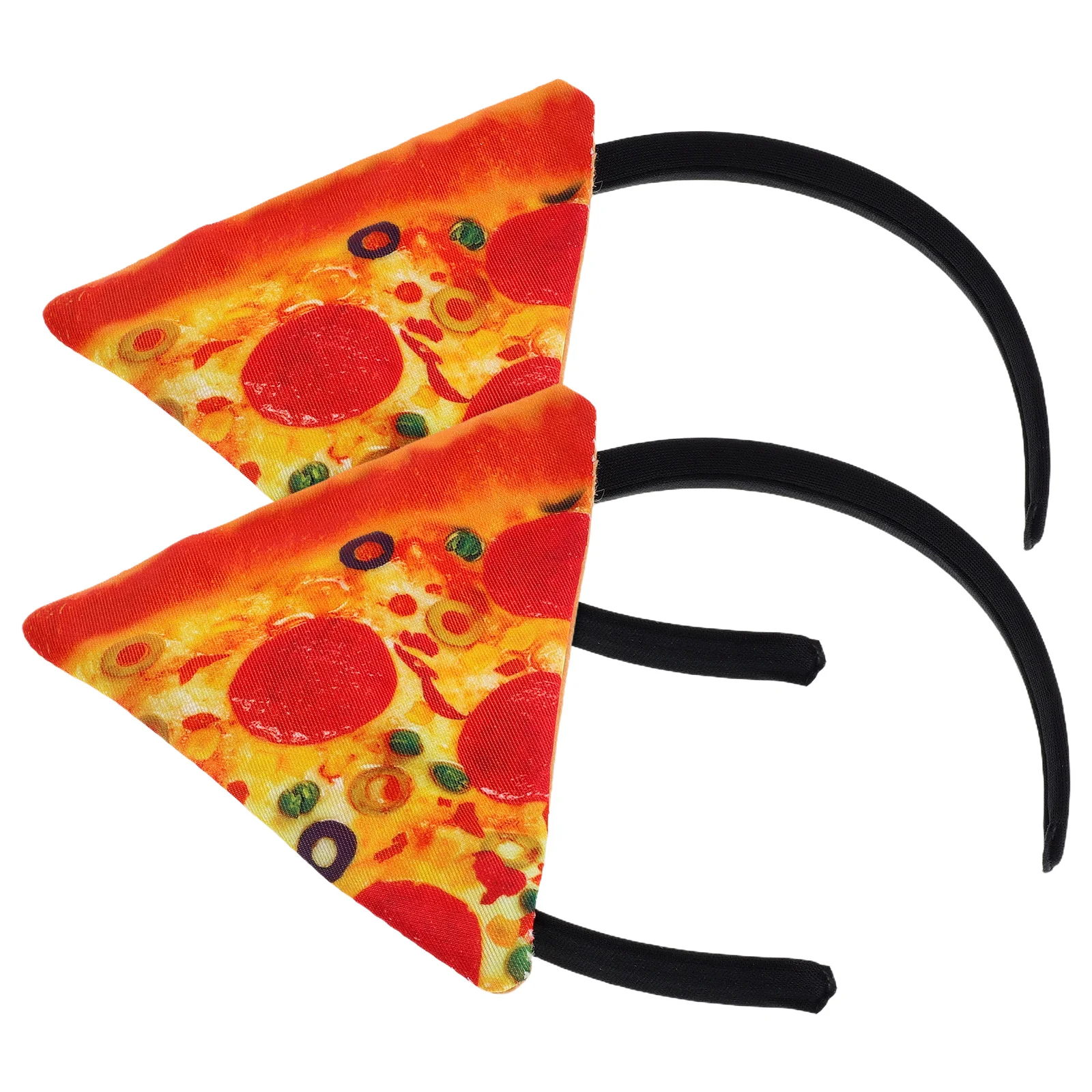 

2Pcs Pizza Shape Hair Band Lightweight Comfortable Stage Performance Polyester Cosplay Hoop Wedding Party Hair Tool