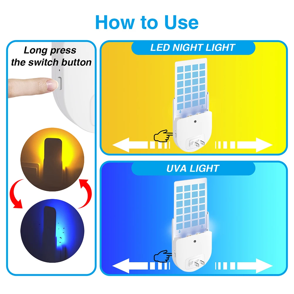 Indoor Fly Trap with Light Stepless Dimming Plug-in Bug Catcher Flying Insect Trap Gnat Moth Catcher for Mosquito Flies