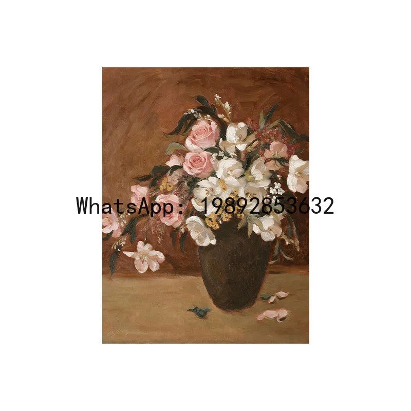 PYJ living room background wall decorative painting French high-end sense of antique door entrance cabinet hanging painting
