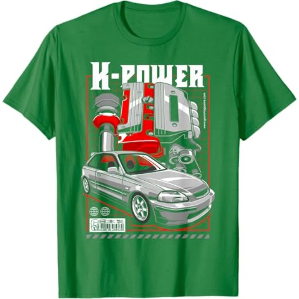 

Honda 2026 New Hot Men's and Women's T-shirt Civic EK K Engine Type R Tee Summer Riding Off-road Spring Motorcycle Racing Top