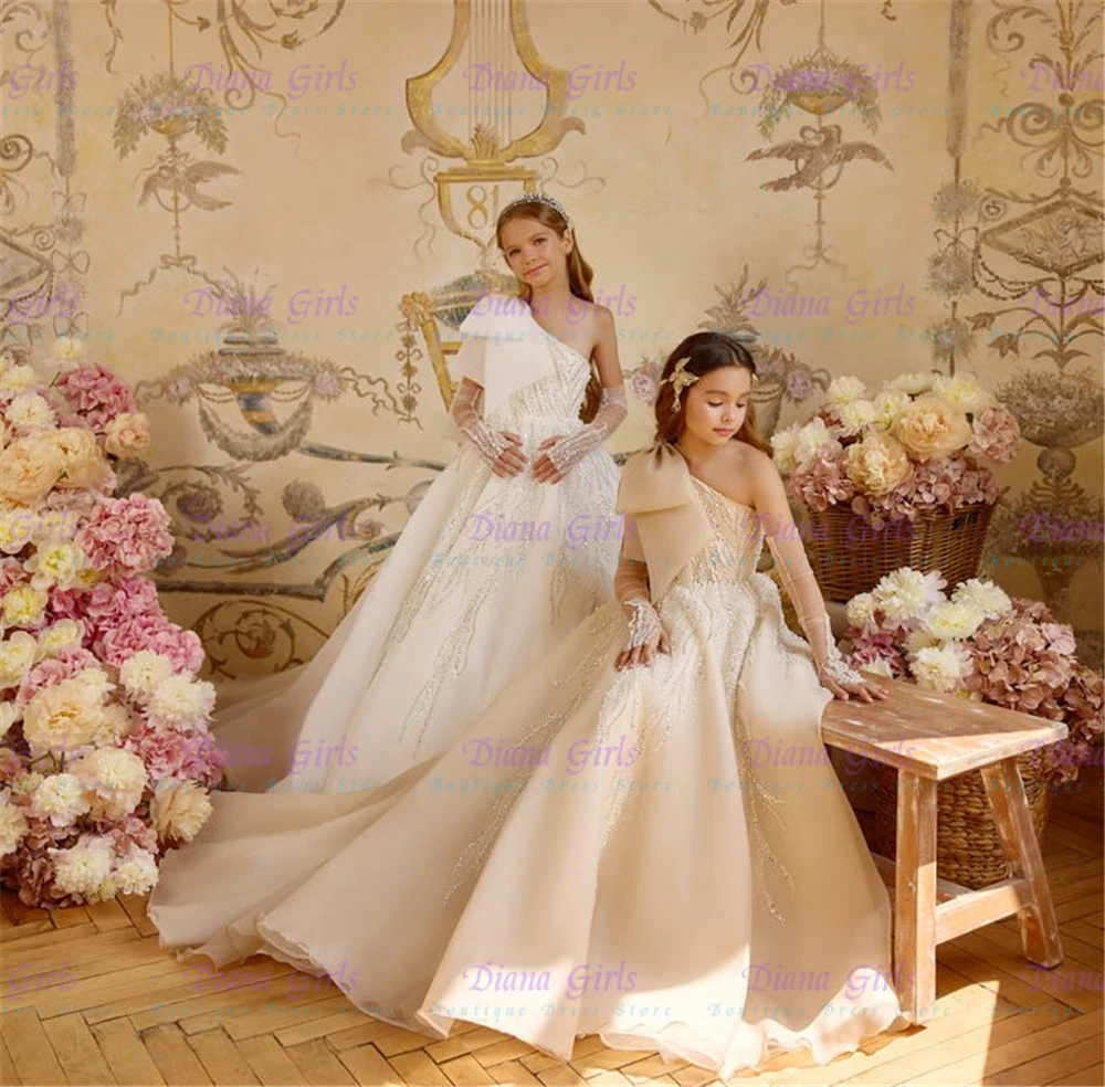 Lovely Flower Girl Dress Tulle Fluffy Quality Applique for Wedding Little Baby Princess Kids Birthday Party Evening Ball Gowns