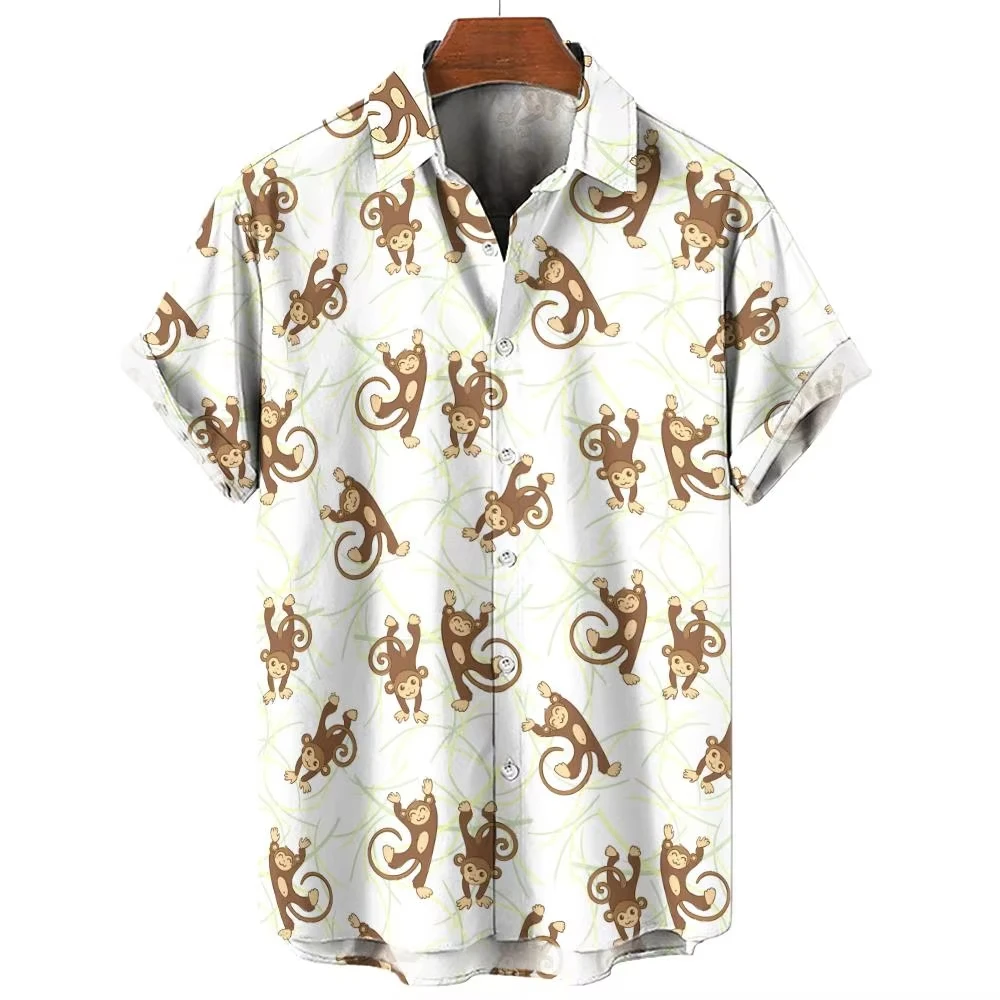 

Casual Men's Anime Monkey Graphic 3D Shirts For Men Oversized Tees Kawaii Short Sleeve Top Harajuku Street wear Mens Clothing