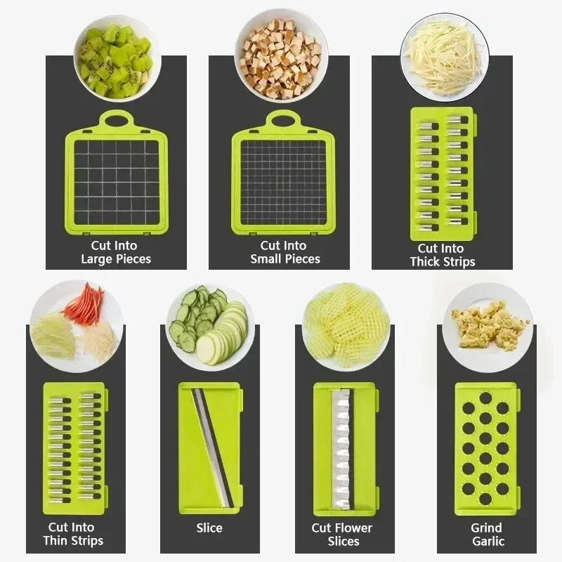 Xiaomi 14/16 in 1 Multifunctional Vegetable Chopper Cutting Artifact Vegetable Slicer Diced Food Handle Grate Chopper Kitchen