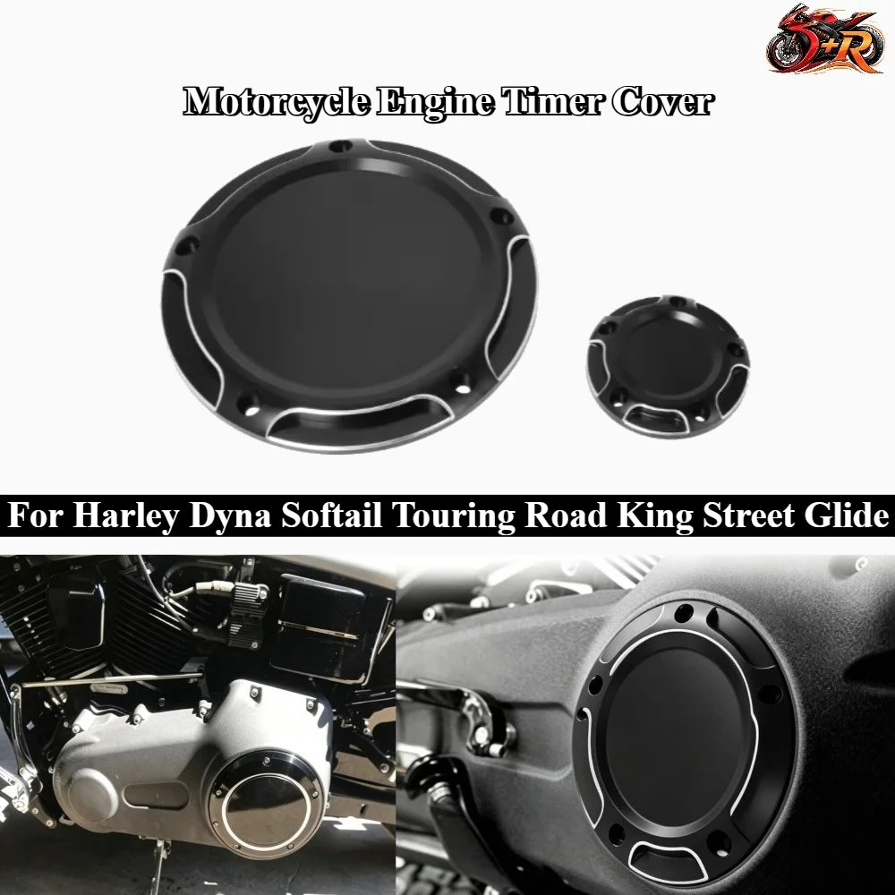 

1P Motorcycle Engine Derby Timing Timer Cover Clutch Side Covers For Harley Dyna Softail Touring Road King Street Glide Aluminum
