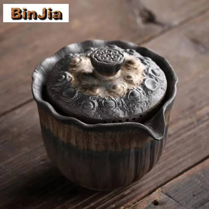 

200 мл Чайник с ароматом дзен лотоса, фиолетовая глина, старый рок, грязь, ручная работа, позолоченная золотая железная глазурь, чайник, кунг-фу, чайный набор, ремесло