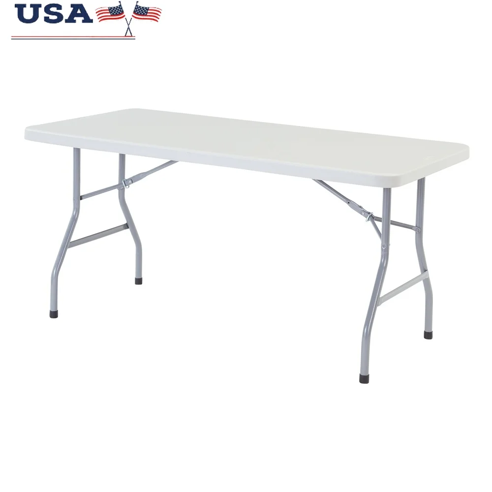

30x60 Rectangular Folding Table Heavy Duty 1000lb Capacity Indoor Outdoor Use Durable Lightweight Weather Resistant Scratch
