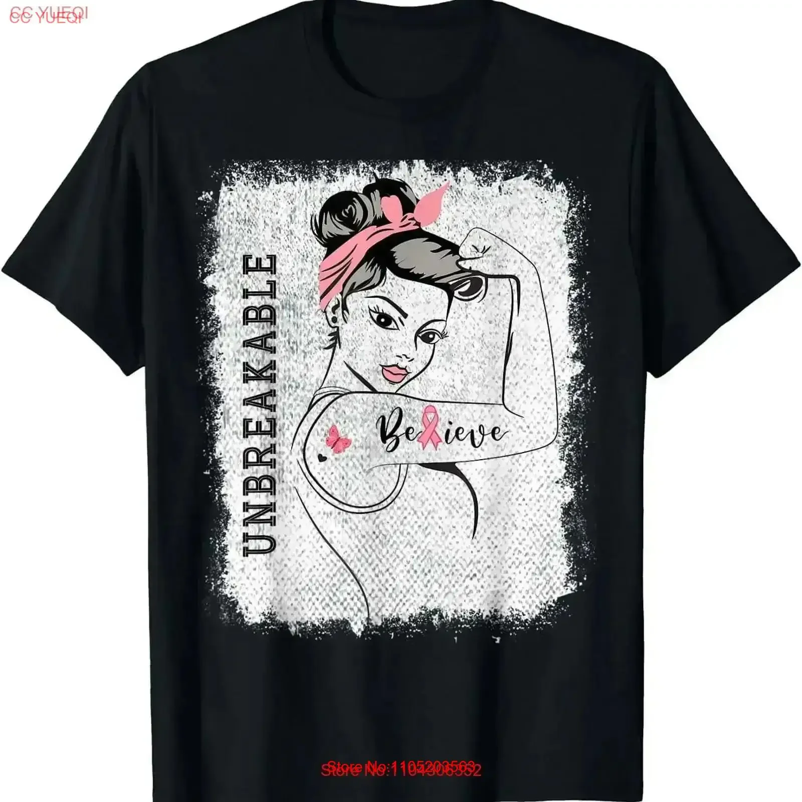 

Розовая небьющаяся сильная женская футболка с раком молочной железы, винтажная стираная повседневная мягкая футболка для повседневной носки, универсальная