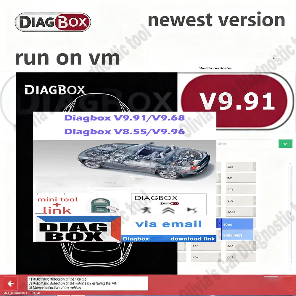 

New Diagbox V8.55/V9.96/V9.68/V9.91 obd2 scanner Car diagnosis software Multi-language Fully working For Various vehicle models