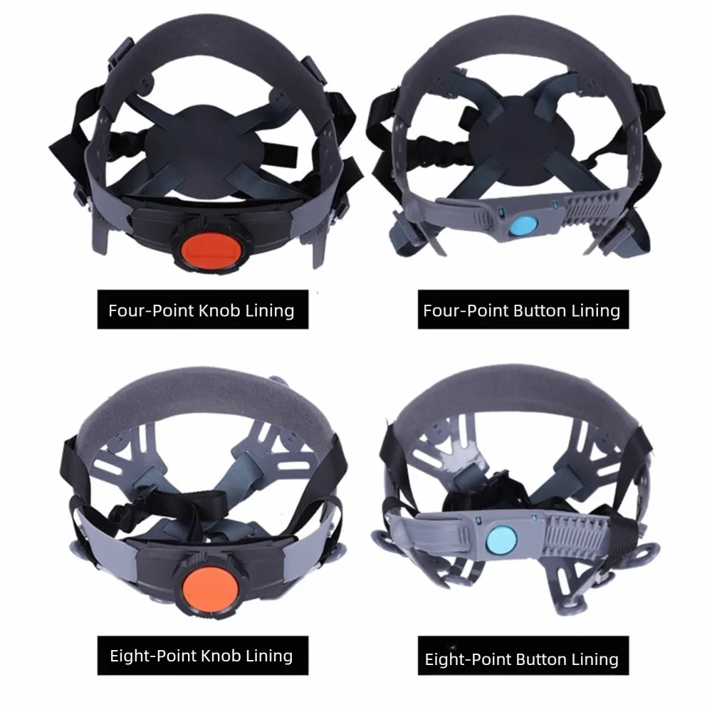 

4/8 Point Hard Hat Suspension Knob/Button Breathable Safety Helmet Liner Adjustable Durable Gear Bump Cap Insert Industrial Use