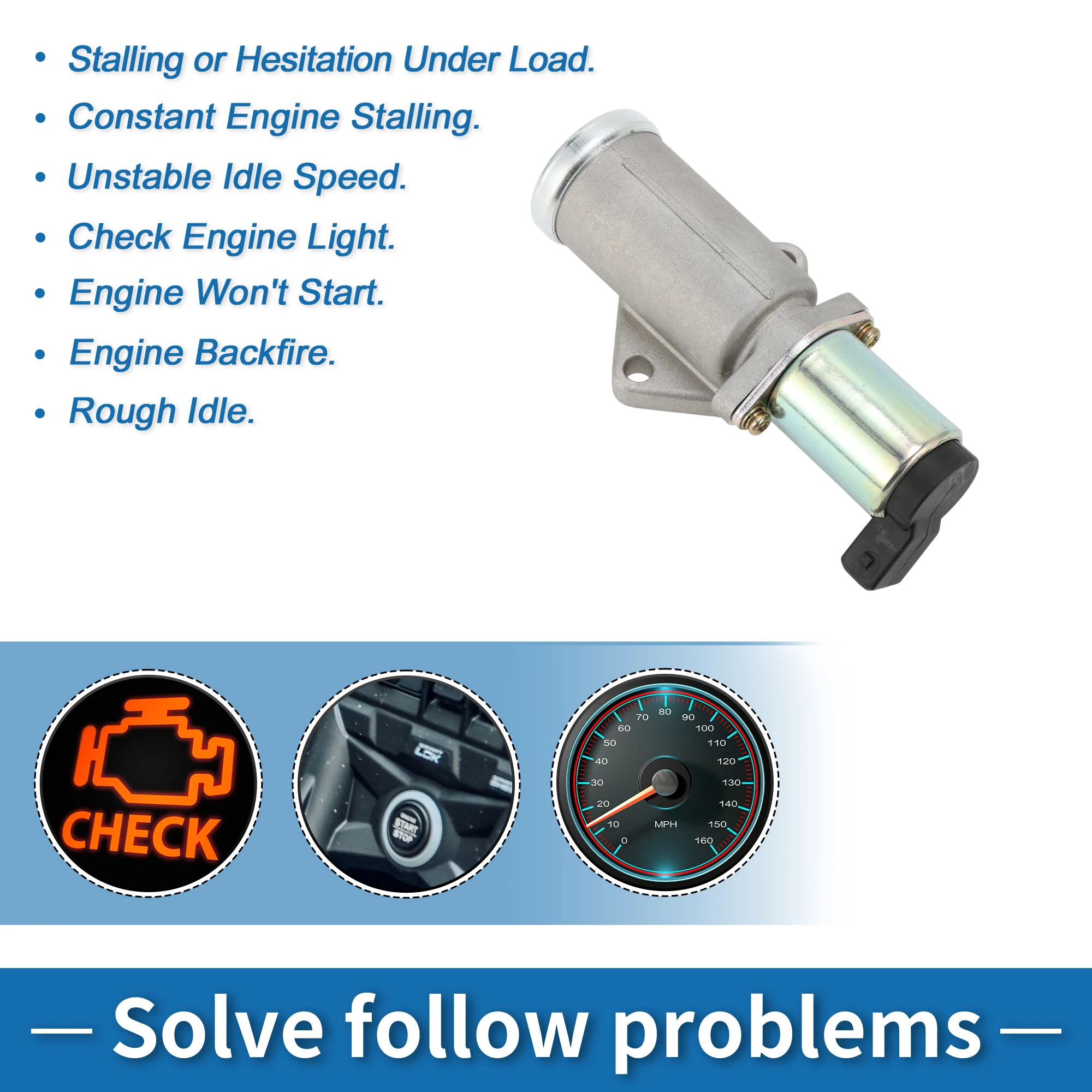 UXCELL صمام التحكم في الهواء الخامل للسيارة فولفو S40 1995-2004 رقم 7700859134 #6