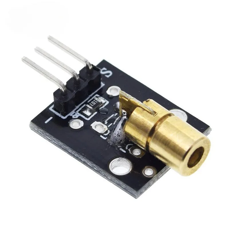 1-10 sztuk KY-008 650nm moduł czujnika laserowego 6mm 5V 5mW czerwona kropka dioda miedziana głowica dla Arduino KY 008 KY008 — zdjęcie produktu 6