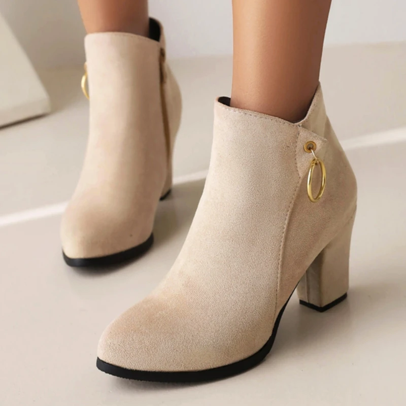 

Классические женские ботильоны, элегантные бежевые, коричневые, черные короткие танцевальные ботинки, осенне-весенние короткие туфли 2026, дизайнерский бренд в западном стиле