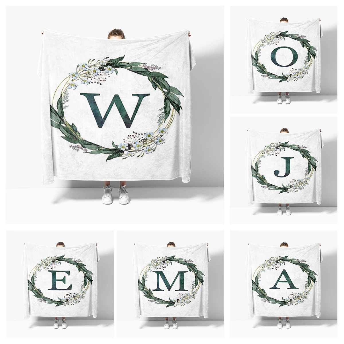 Home decoration Letter wreath plush Sofa blanket anime Bedspread on the bed anime fluffy soft blankets thick blanket for winter